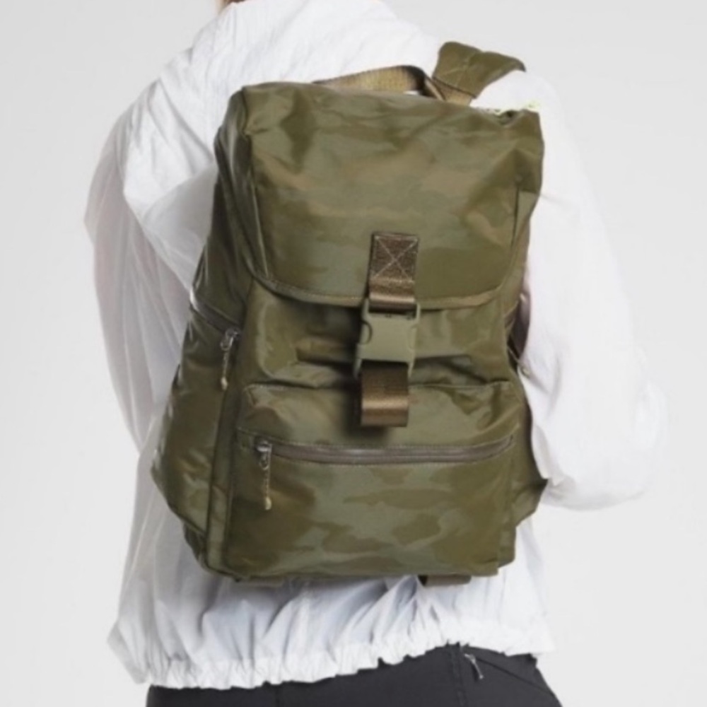Athleta Olive Green Camo Backpack